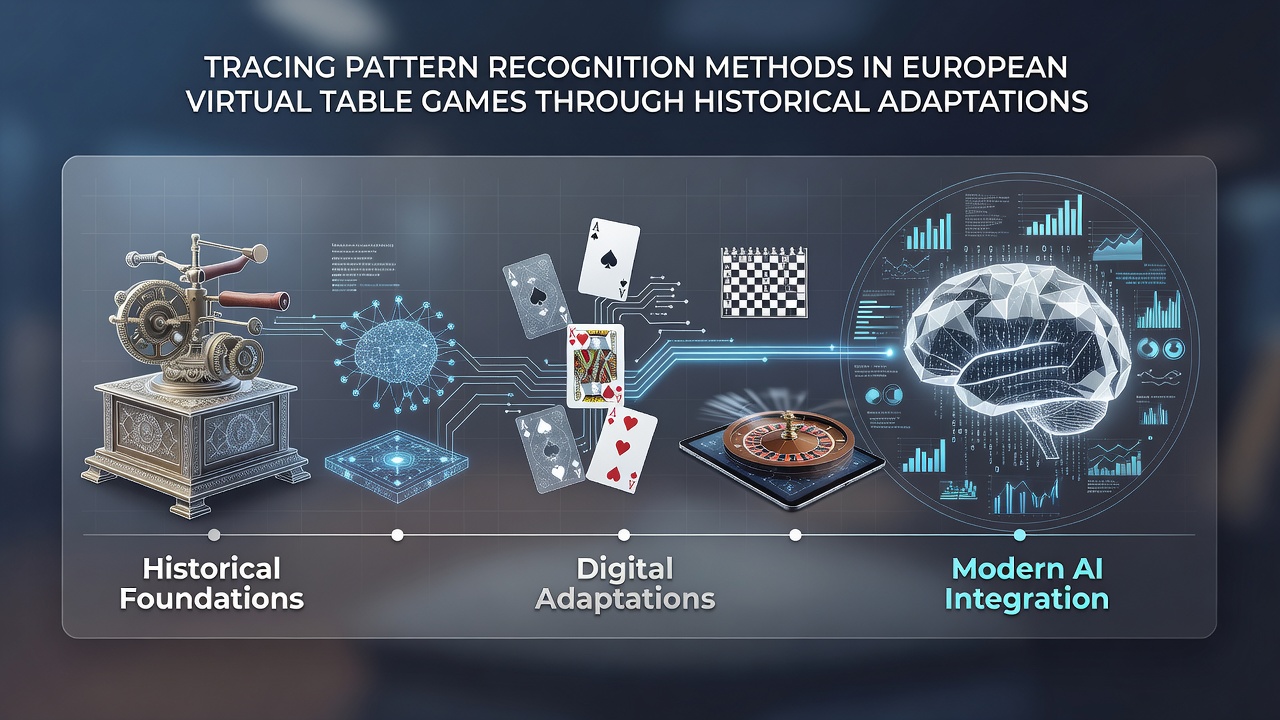 Modern data visualization of pattern recognition algorithms processing virtual table game sequences in European online platforms